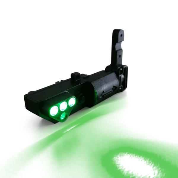 Schwarzes MK4 Lip Light mit drei grün leuchtenden LEDs